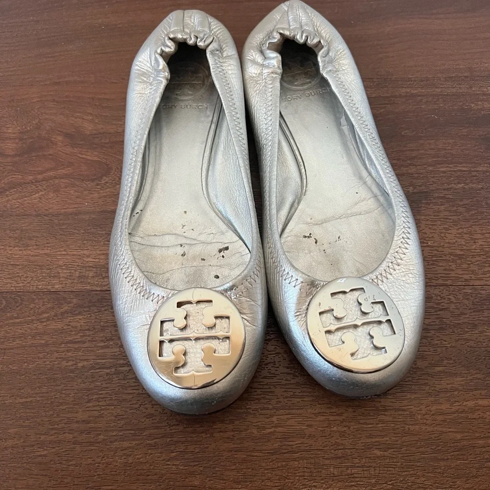Tory Burch Silver Flats